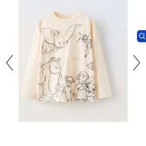 Disney Cream Long Sleeve Kids  100TH ANNIVERSARY FOIL T-SHIRT never worn